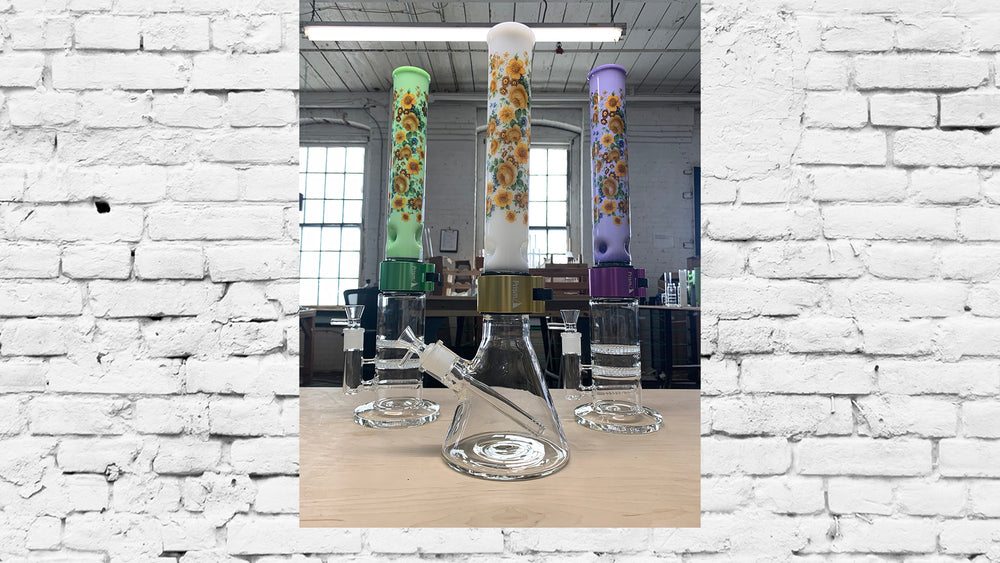 Vintage Orange Flower Bong