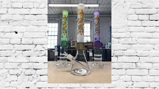 Vintage Orange Flower Bong