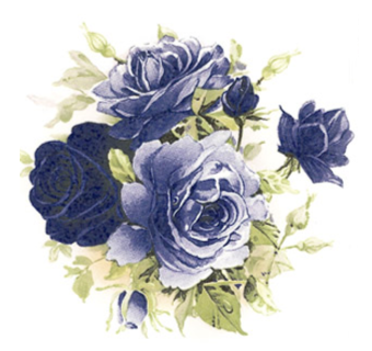 Beaker Moonlight Rose Decal in blue