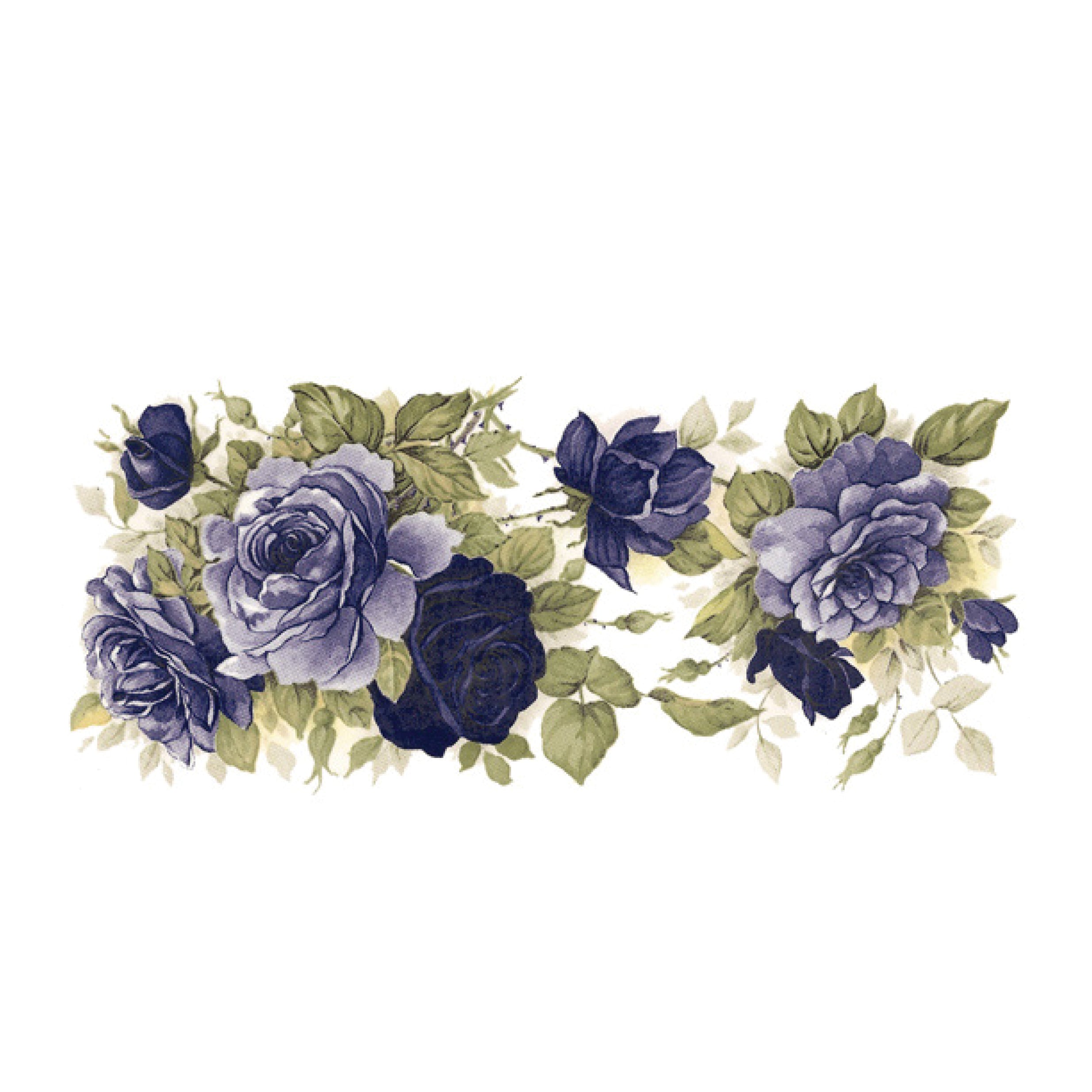 Big Honeycomb Base Moonlight Rose Decal in blue