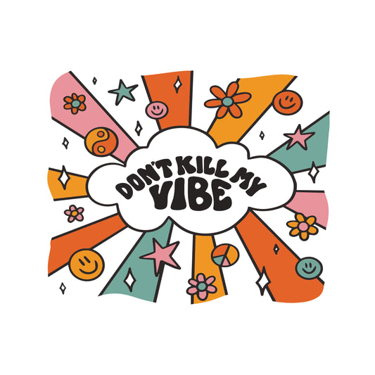 Straight Tube Base Flower Power Decal