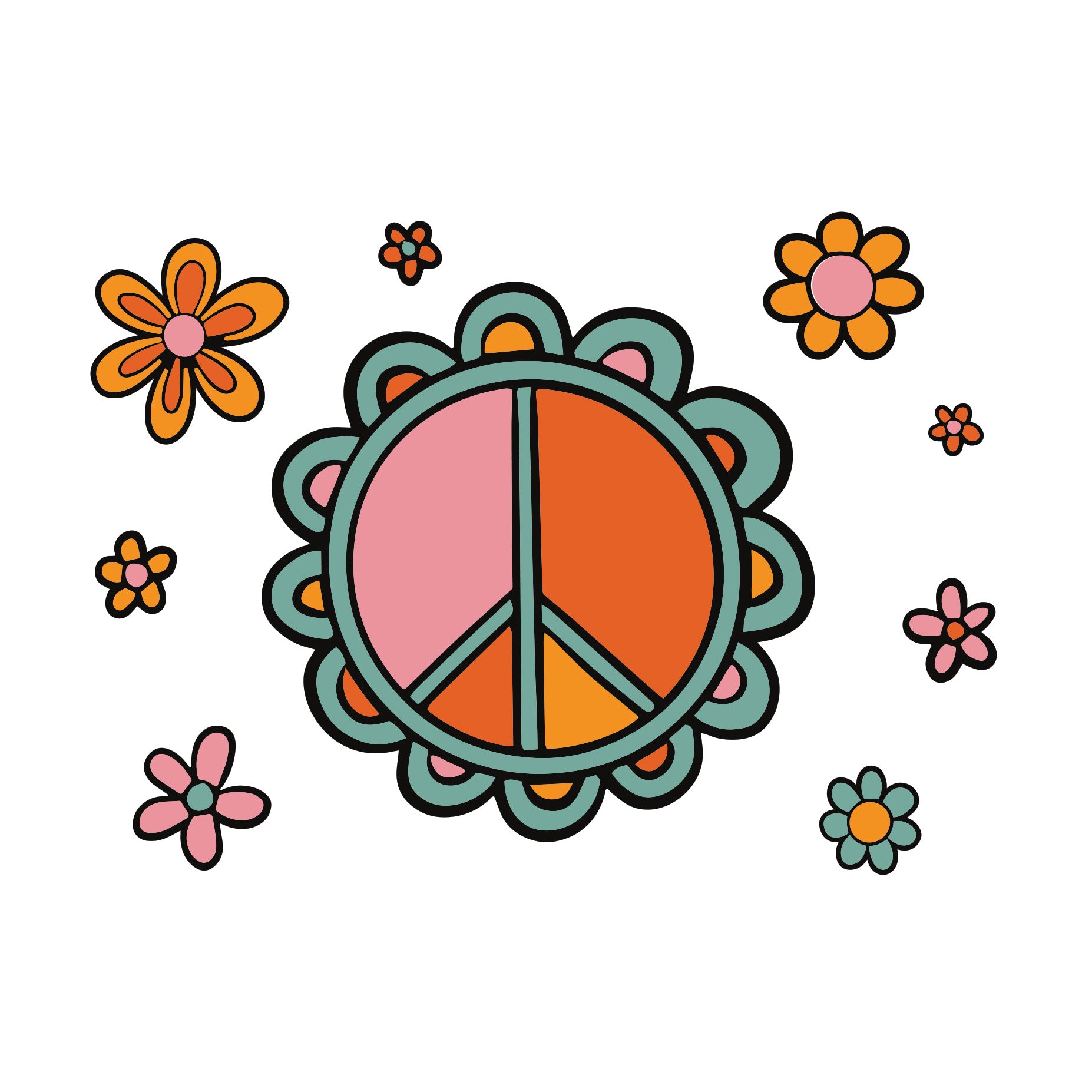 Standard Mouthpiece Flower Power Decal