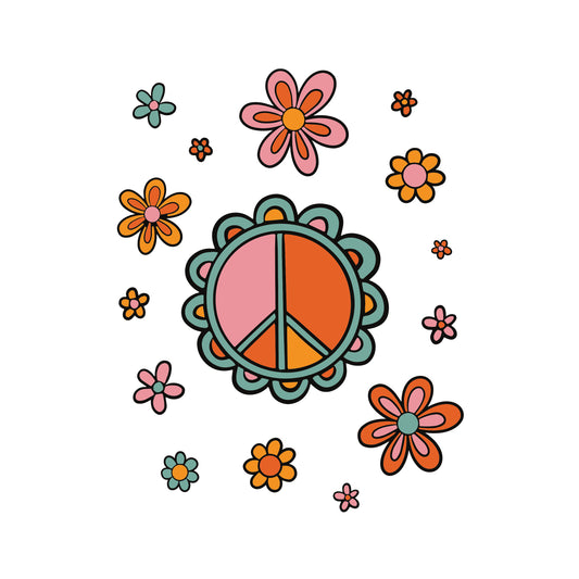Tall Mouthpiece Flower Power Decal