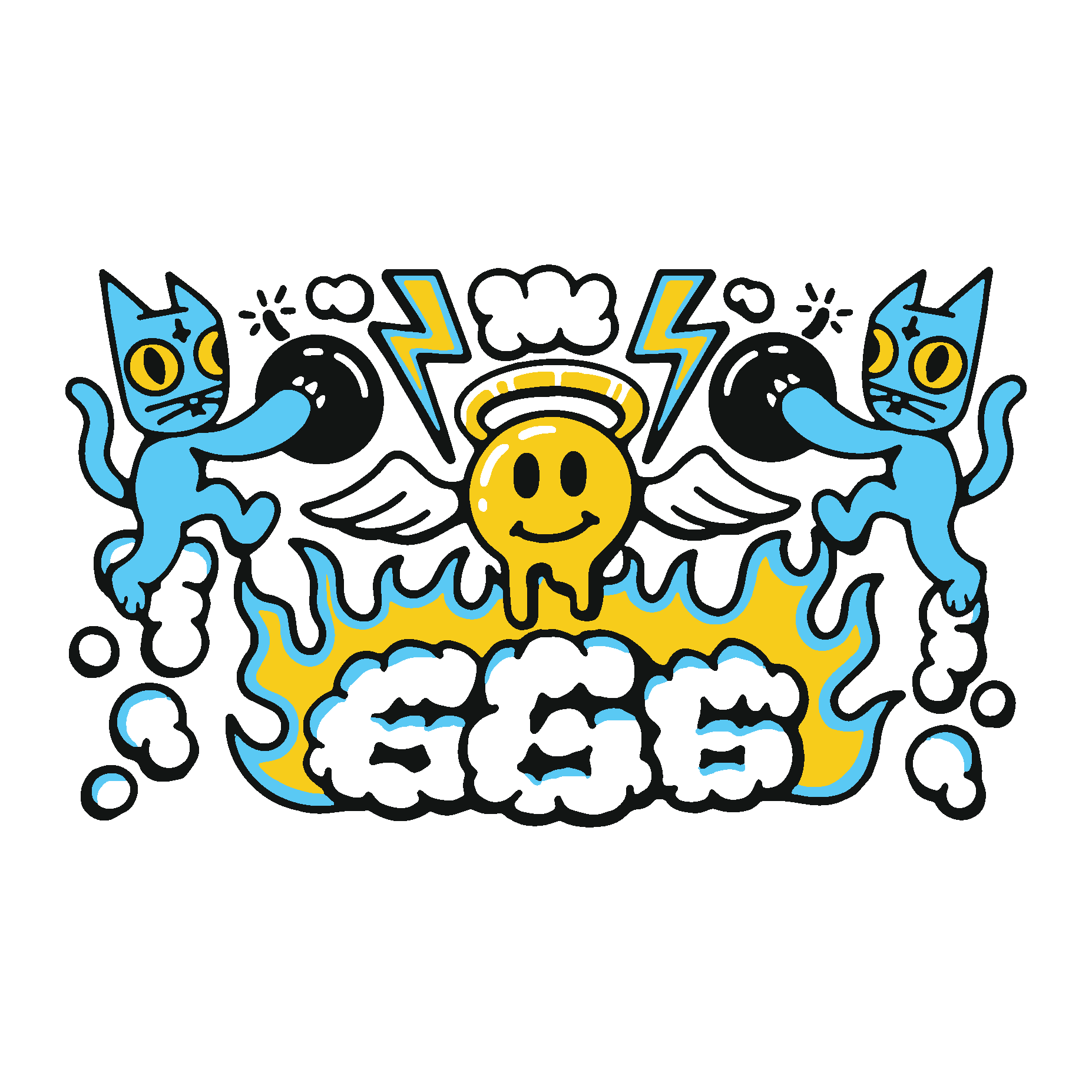 Standard Honeycomb Base 666 Cat Decal