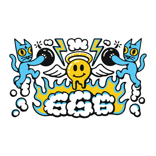 Standard Honeycomb Base 666 Cat Decal