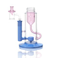 pink lemonade pink and blueberry blue Klein incycler base with a built-in showerhead percolator and recycler intake for a customizable Prism water pipe.