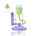 purple and slime green Klein incycler base with a built-in showerhead percolator and recycler intake for a customizable Prism water pipe.