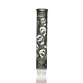 Prism x Milkyway SKULLIANCE Etched Tall Mouthpiece in midnight glass with white sandblasted skull artwork, limited-edition Classic bong mouthpiece.