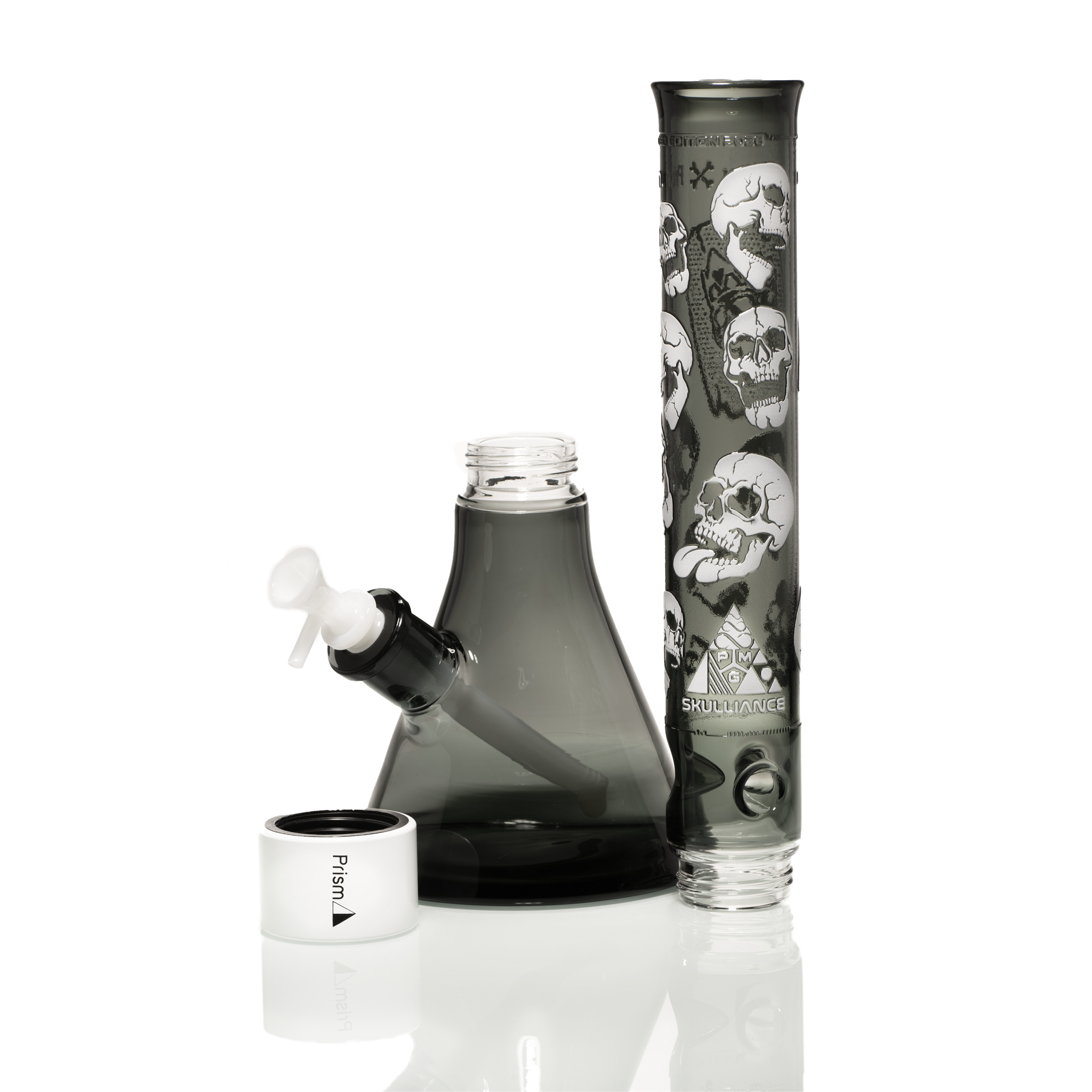 Prism Water Pipes |Etched SKULLIANCE Midnight Beaker