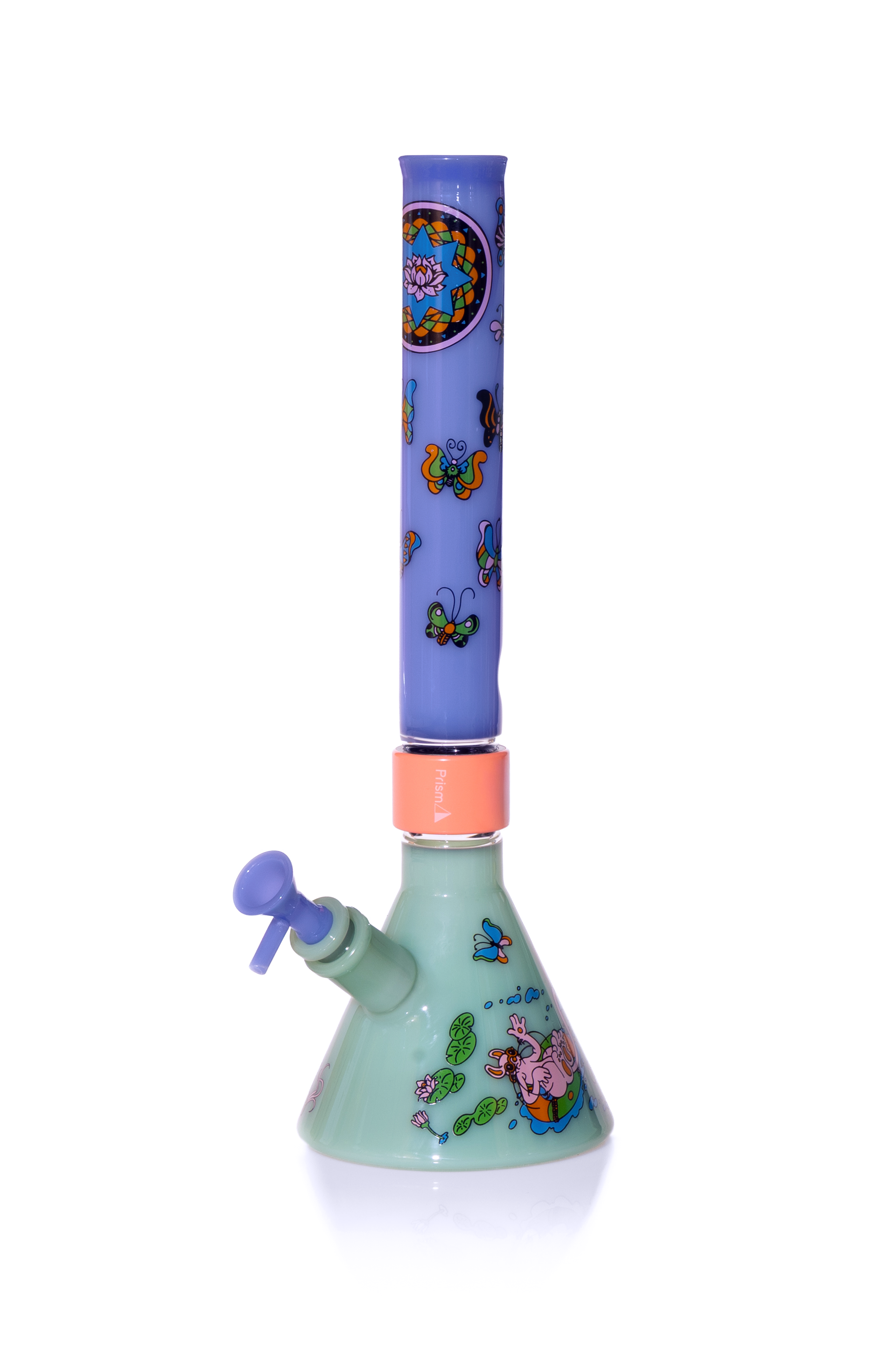 MINI Pond Life Tall Beaker with colorful pond-themed decal design