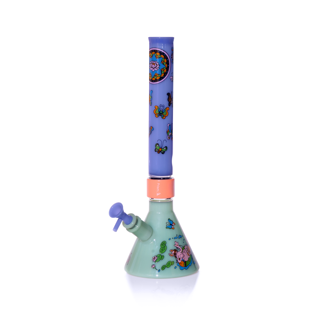 MINI Pond Life Tall Beaker with colorful pond-themed decal design