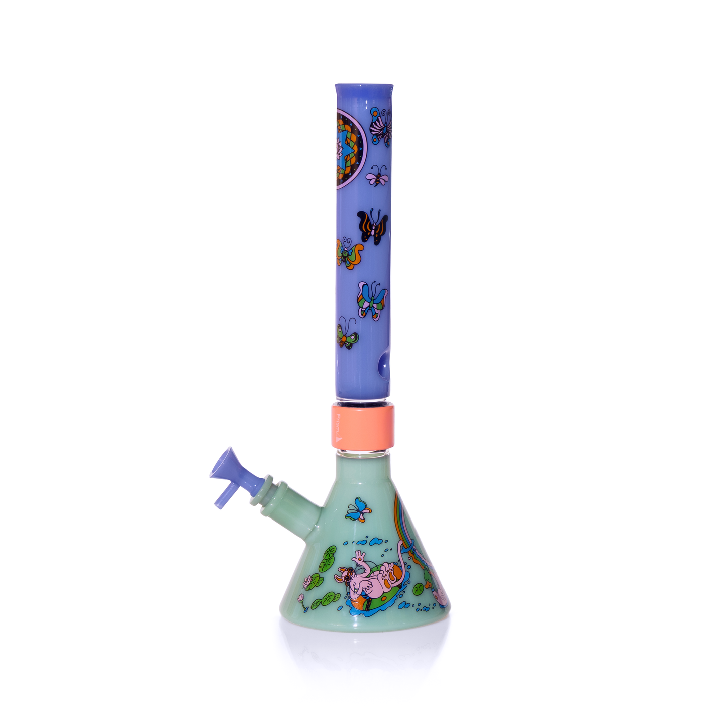 MINI Pond Life Tall Beaker with colorful pond-themed decal design