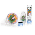 Pond Life Beaker Double Stack with frogs, lily pads, and butterflies decal design
