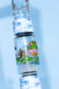 Pond Life Beaker Double Stack with frogs, lily pads, and butterflies decal design