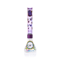 Pond Life Tall Beaker in purple with lily pad decal design