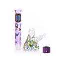 Pond Life Tall Beaker in purple with lily pad decal design