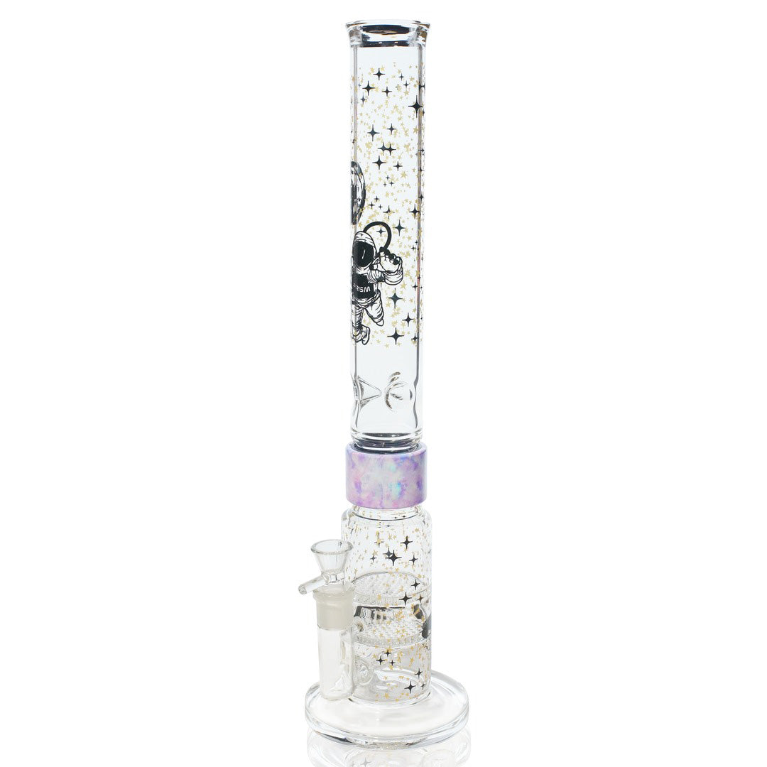 Spaced Out Tall Big Honeycomb - coral glass, left side view