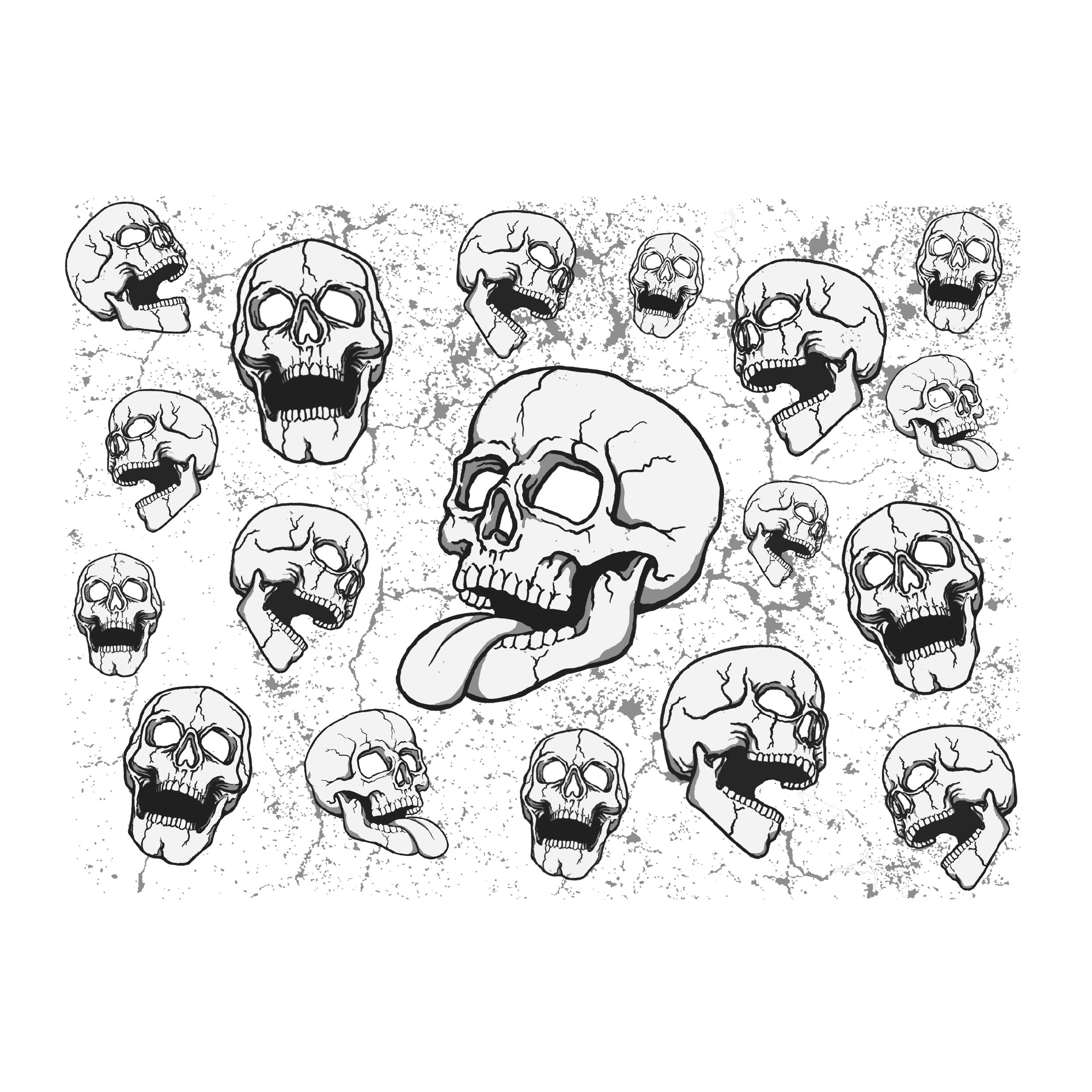 Straight Tube Base Skull Decal
