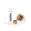This image displays the component parts of the Prism x Sublime white beaker, emphasizing the modular architecture of the brand. By showing the piece disconnected, the viewer can see the quality of the 14mm joint and the intricate sun artwork designed by Opie Ortiz. An essential piece of Sublime official merchandise that combines California culture with functional, easy-to-clean glass technology.