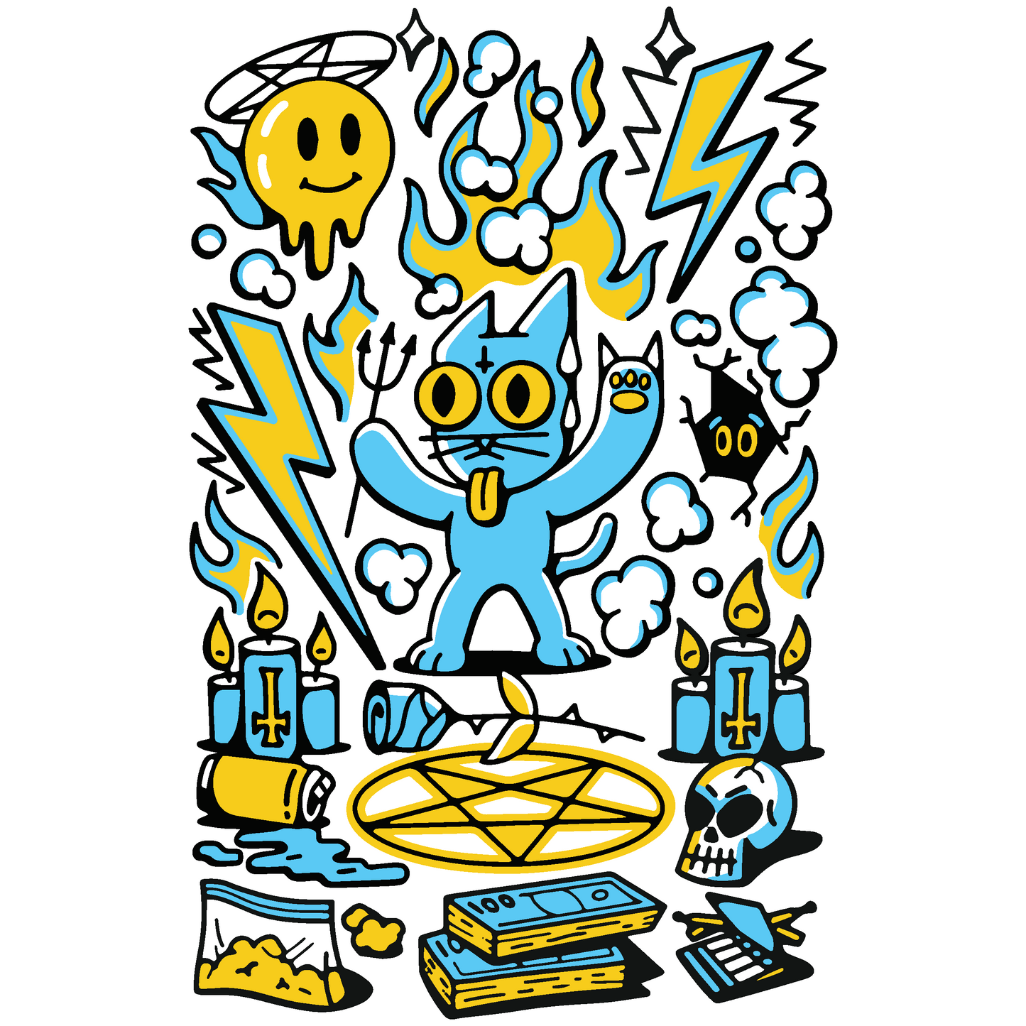 Tall Mouthpiece 666 Cat Decal