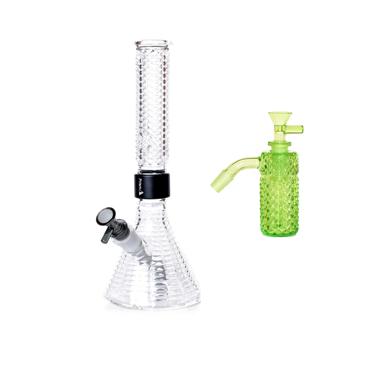 Jane West Essential Bundle: Slime 45° ash catcher and Clear Jane West beaker bong