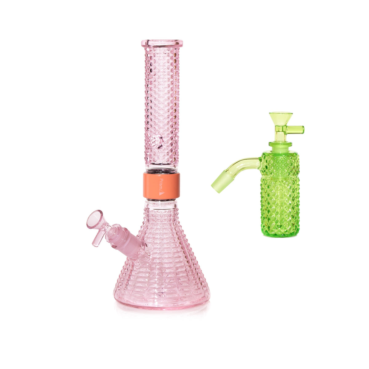 Jane West Essential Bundle: Slime 45° ash catcher and Pink Lemonade Jane West beaker bong