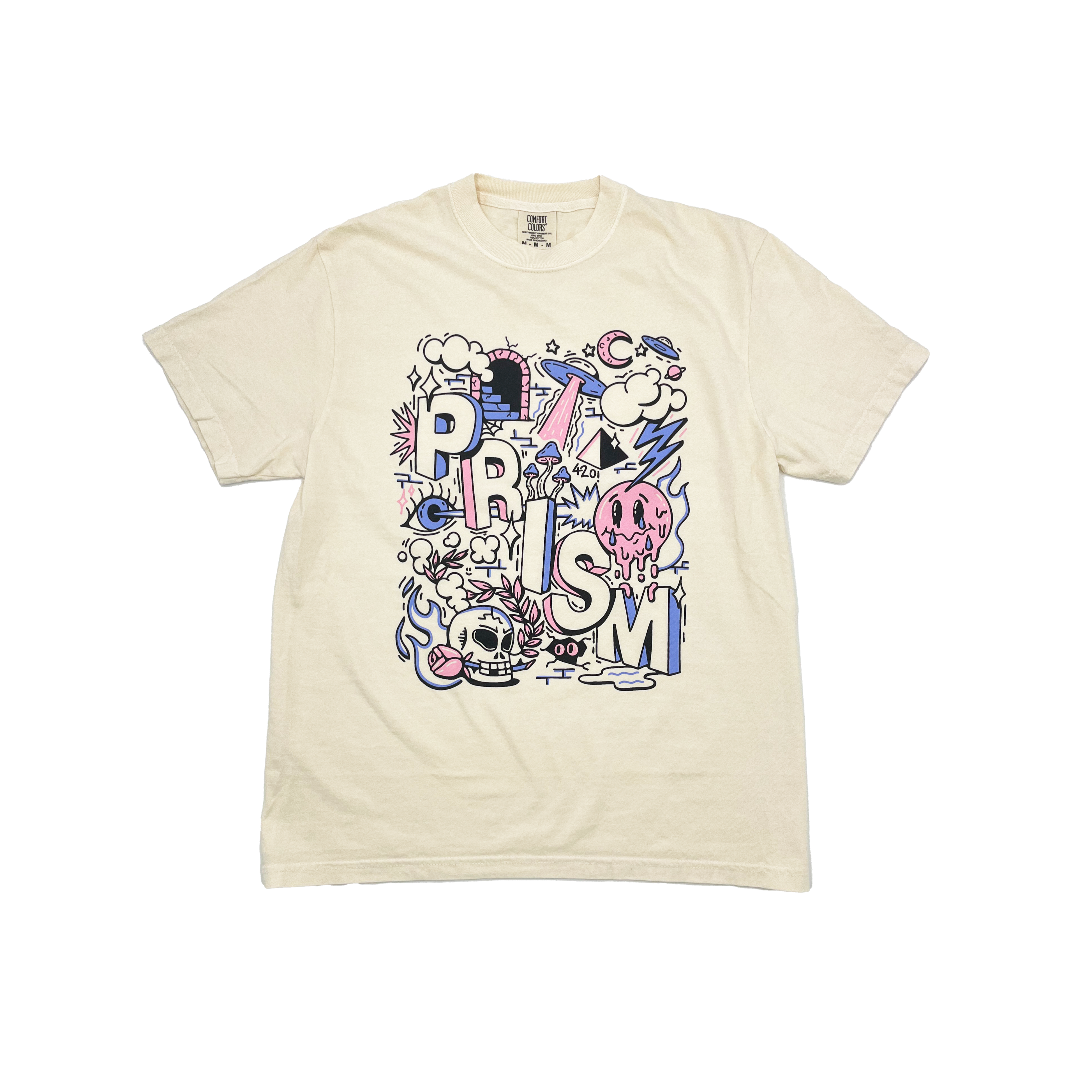 Aliens, Mushrooms, & Laser Beams Tee in pink